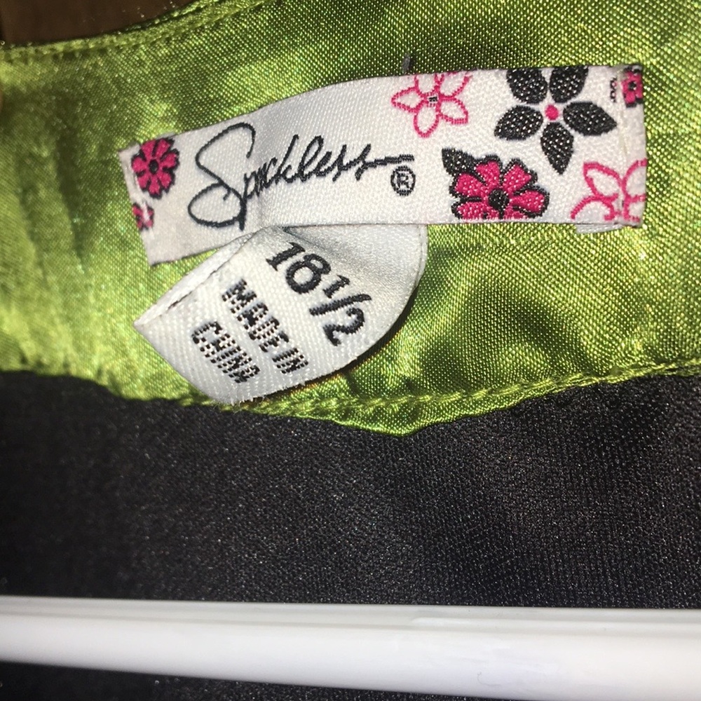 Green and black dress